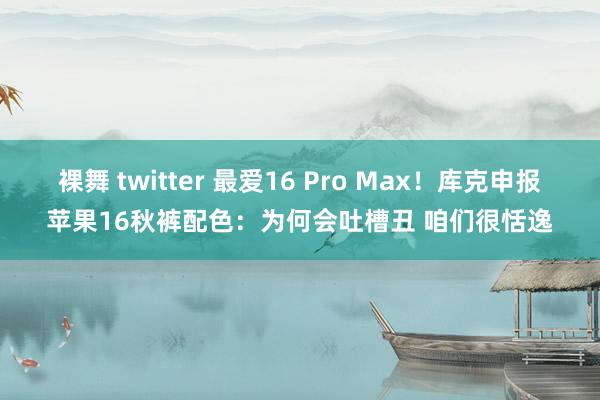 裸舞 twitter 最爱16 Pro Max！库克申报苹果16秋裤配色：为何会吐槽丑 咱们很恬逸