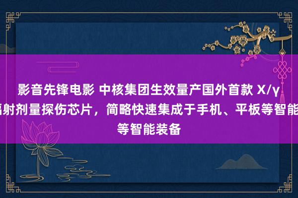 影音先锋电影 中核集团生效量产国外首款 X/γ 核辐射剂量探伤芯片，简略快速集成于手机、平板等智能装备