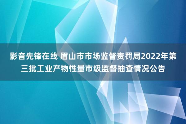 影音先锋在线 眉山市市场监督责罚局2022年第三批工业产物性量市级监督抽查情况公告