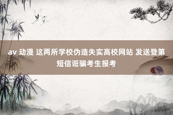 av 动漫 这两所学校伪造失实高校网站 发送登第短信诳骗考生报考