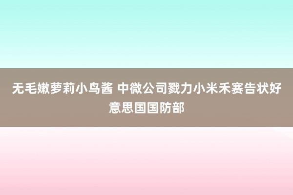 无毛嫩萝莉小鸟酱 中微公司戮力小米禾赛告状好意思国国防部