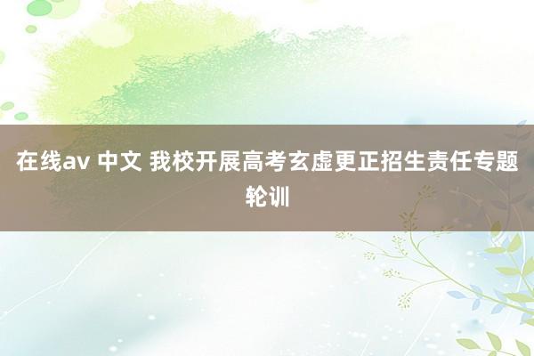 在线av 中文 我校开展高考玄虚更正招生责任专题轮训